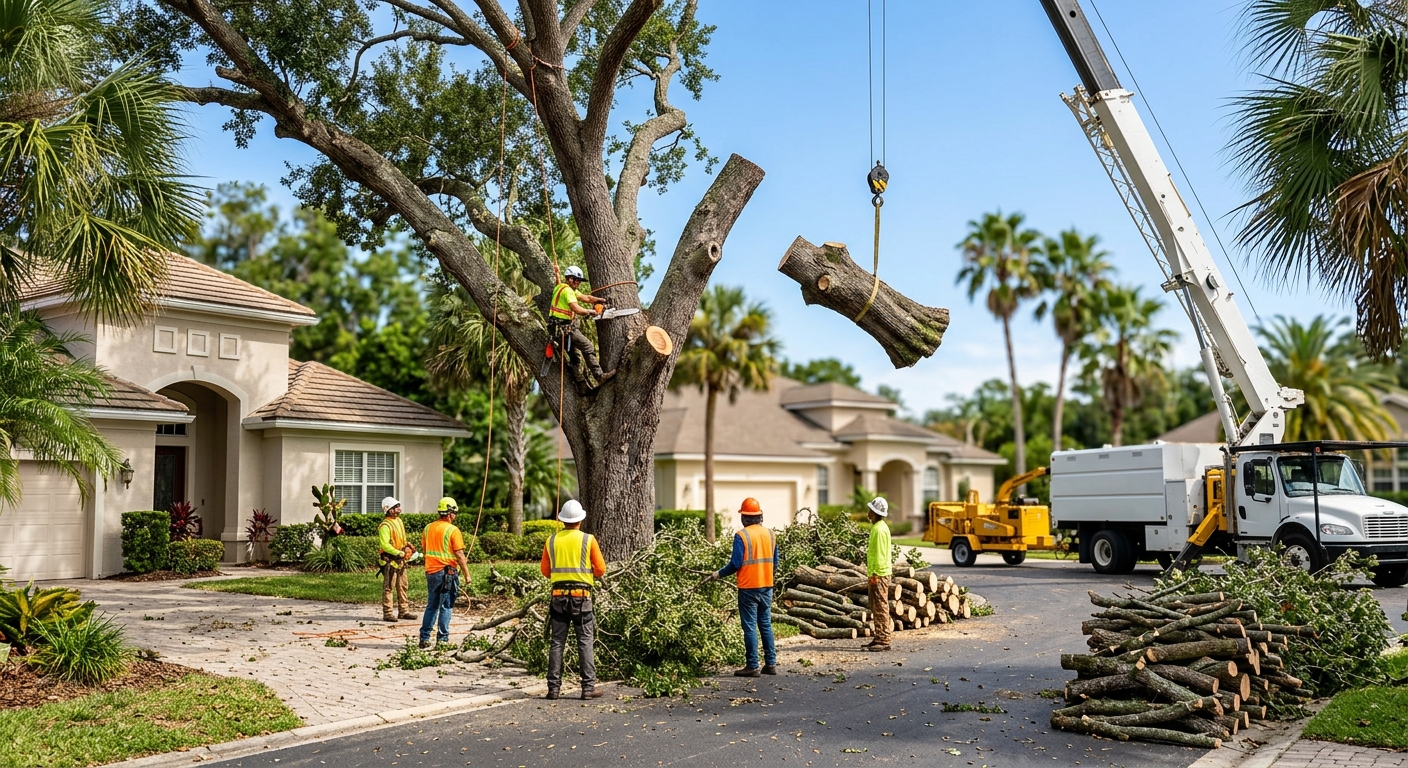 Tree removal service in Jacksonville FL - professional oak tree removal