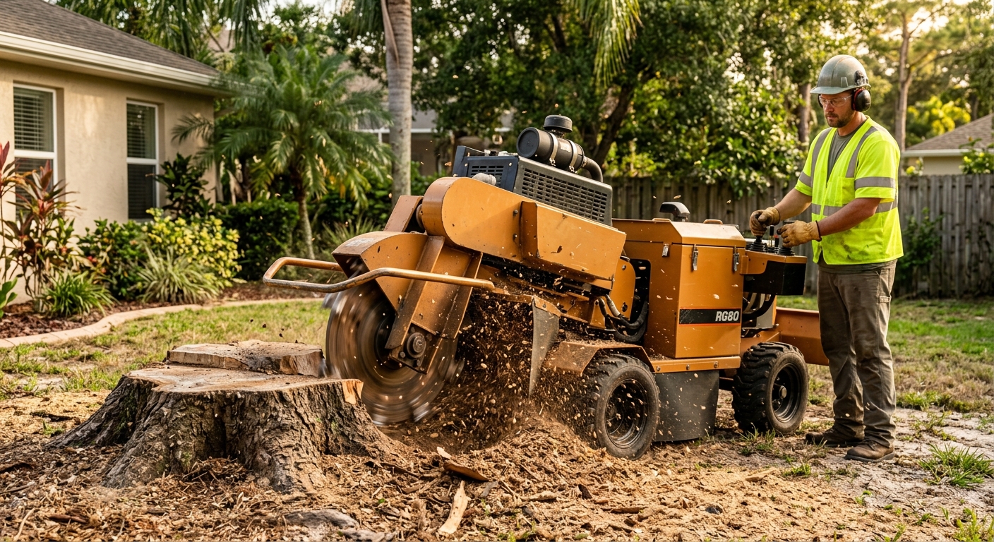 Stump grinding service in Jacksonville FL - commercial stump removal
